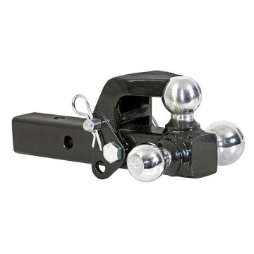 Buyers Products Tri-Ball Hitch Solid Shank With Pintle Hook And Chrome Balls