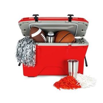 Camco Currituck 50 Qt. Premium College Football Color Cooler Scarlet Red 200 & Gray