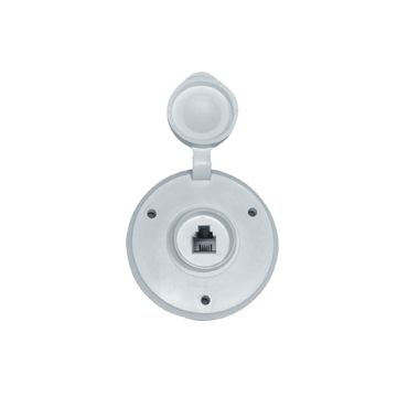 Prime Products White Round Single Phone Receptacle