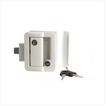 Lippert Components Entry Door Replacement Travel Trailer Lock Kit in White