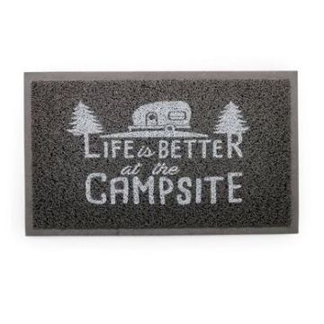 CAMCO Life is Better at the Campsite Gray Scrub Rug