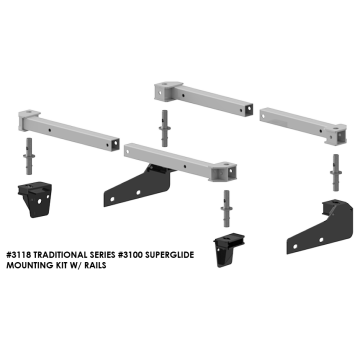 PullRite Traditional Series #3100 SuperRail 12K Mounting Kit for 2007-2021 Toyota Tundra Crew Max Trucks (Super Short Beds)