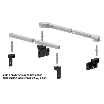 PullRite Traditional Series #3100 SuperRail 12K Mounting Kit for 2015-2020 Ford F150 Trucks (Super Short Beds)