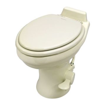 Dometic Low Profile ReVolution 321 Bone Elongated Deep Ceramic Foot Flush Toilet