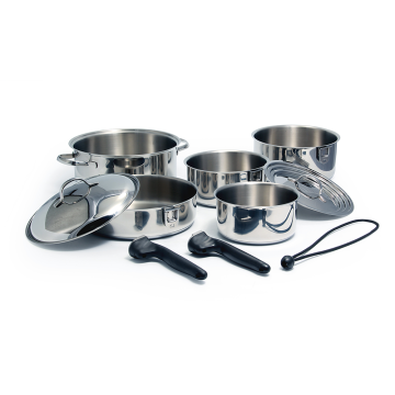 Camco 10 Piece Stainless Steel Nesting Cookware