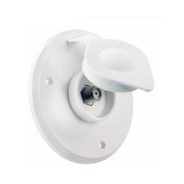 JR Polar White Outdoor Cable TV Hook Up Plate
