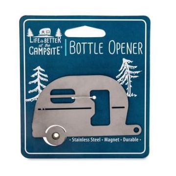 Camco Life Is Better at the Campsite Bottle Opener w/ Packaging Front View