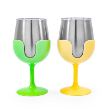 CAMCO Life is Better at the Campsite Green & Yellow Wine Tumbler