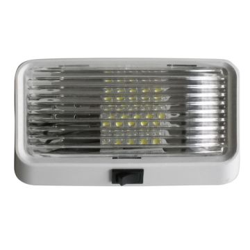Valterra White LED Clear Lens Porch Light with Switch