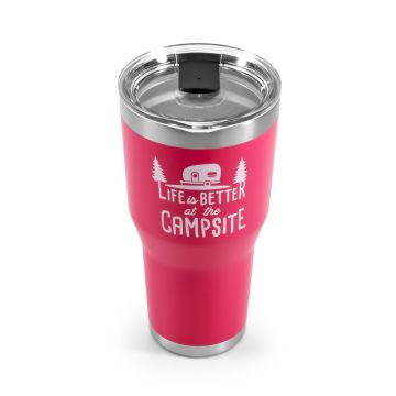 CAMCO Life is Better at the Campsite Coral Pink 30 oz Tumbler