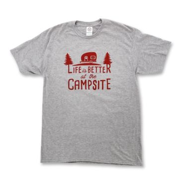 CAMCO Life is Better at the Campsite Gray & Burgundy Shirt - Small