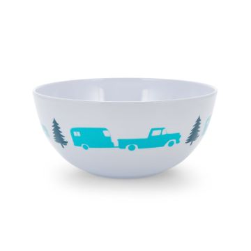 Camco Life Is Better At The Campsite RV Truck, Trailer & Tree Pattern White Bowl