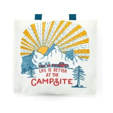CAMCO Life is Better at the Campsite Sunrise on Beige Tote Bag