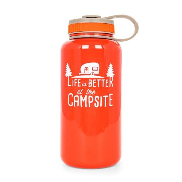 Camco Life is Better at the Campsite Orange RV LOGO Water Bottle