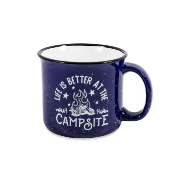 Life is Better at the Campfire Blue Mug