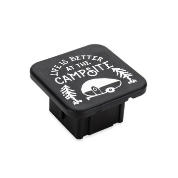 Camco Life is Better at the Campsite Logo Black Hitch Receiver Cover