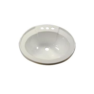 LaSalle Bristol 17" x 20" Drop-in Plastic Oval Lavatory Sink-Parchment