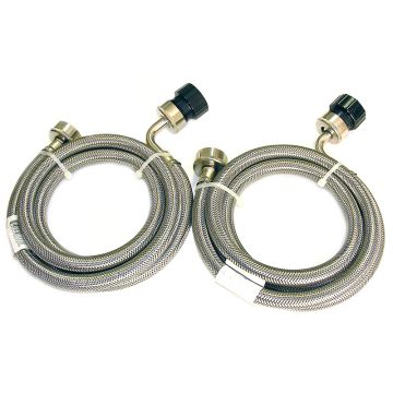 Pinnacle Appliance Washer/Dryer Braided Stainless Steel Inlet Hose-Set of 2