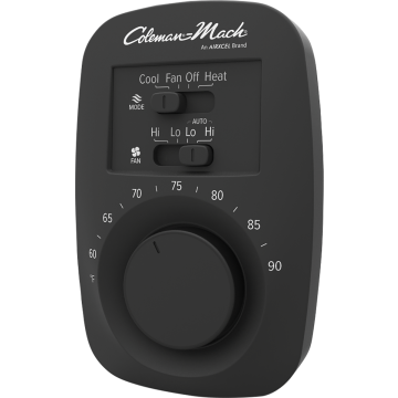 Coleman Analog Heat/Cool Wall Thermostat - Black