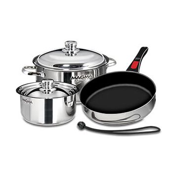 Magma 18-10 Stainless Steel W/ Ceramica® Non-Stick Nesting Cookware 7-Piece Set