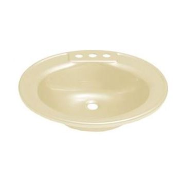Lippert Components 17" x 20" Parchment Drop-in ABS Oval Lavatory Sink