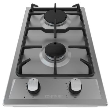 Contoure Deluxe Stainless Steel 2-Burner Built-in Electronic Ignition Gas Cooktop