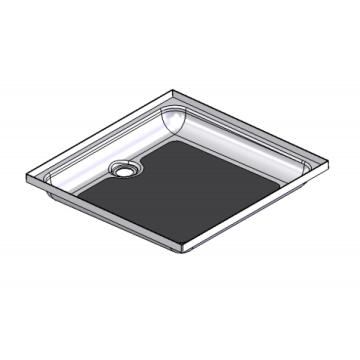 Speciality Recreation 24" x 24" x 4" Side Drain Shower Pan - Parchment