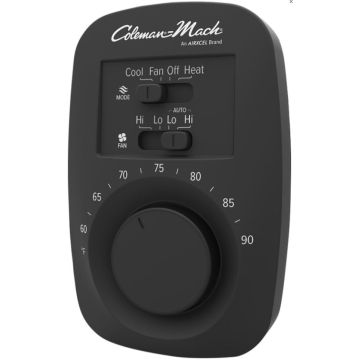 Coleman Black Single Stage Heat/Cool Wall Thermostat