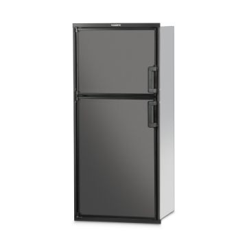 Dometic DM2672LBF1 Gas Absorption RV Refrigerator front view with stainless steel door panels (not included) and doors closed.