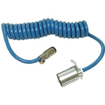 Blue Ox 7 Way RV Blade to 6 Round Coiled Cable Wiring Adapter