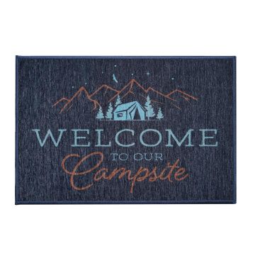 Welcome to Our Campsite Outdoor Mat by Crystal Art Gallery