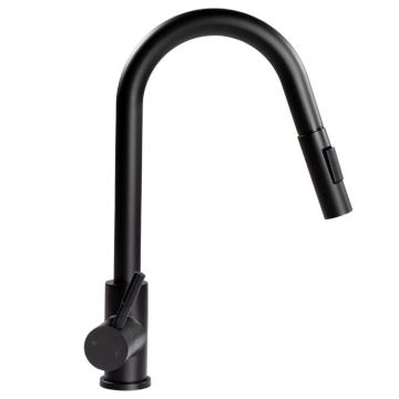 Lippert Flow Max Bullet Pull-Down Black Matte Kitchen Faucet