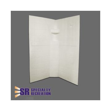 Specialty Recreation 34" x 34" x 67" Neo Angle Shower Wall Surround - Parchment