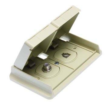 Prime Products Colonial White Outdoor Phone and TV Outlet