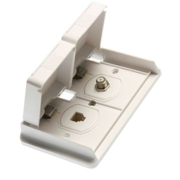 Prime Products Polar White Outdoor Phone and TV Outlet