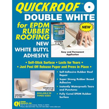 Quick Roof 6" x 100' White/White Back EPDM Roof Repair