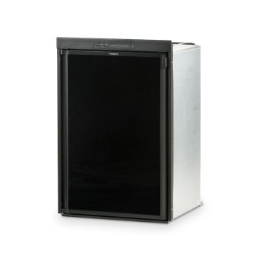 Dometic RM2351LB1F Gas Absorption RV Refrigerator front view with a black door panel (not included) with door closed.