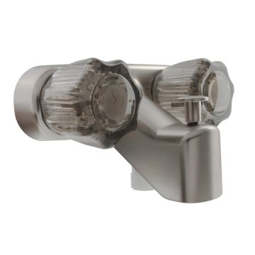 DURA Brushed Satin Nickel RV Tub & Shower Smoked Knobs Diverter Faucet