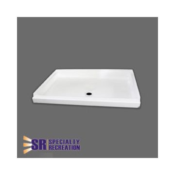 Specialty Recreation 38" x 24" Front Center Drain Shower Pan - White