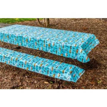Camco Life is Better at the Campsite Tablecloth with Bench Covers