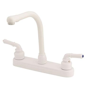 Empire Brass Company White Teapot Handle High Rise Kitchen Faucet