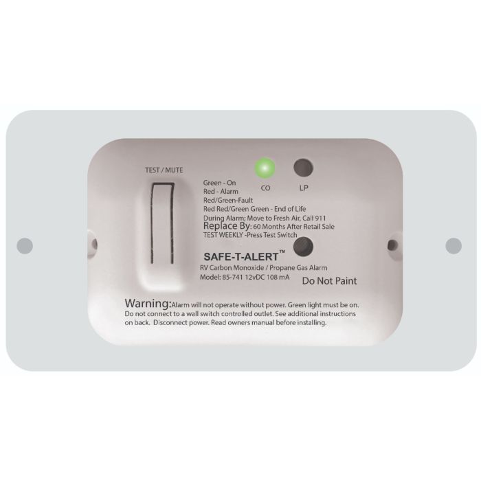 MTI Industry Safe-T-Alert White Universal Slim Line Dual CO/Propane Alarm