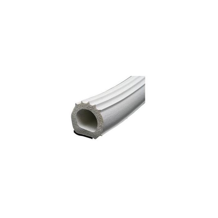 AP Products White 1" x 1" x 50' Ribbed D Seal with Tape and Hats