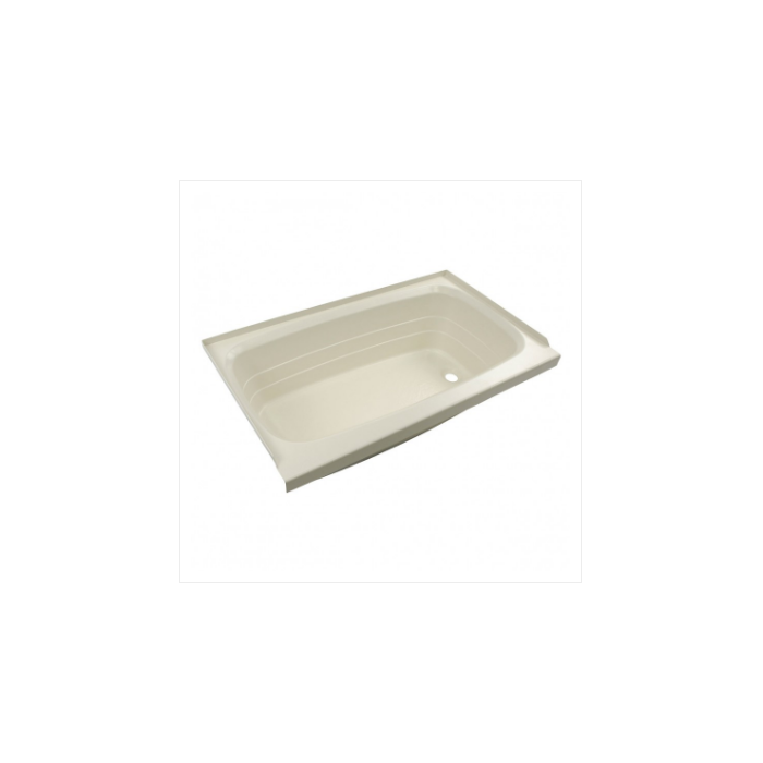 Lippert Components Better Bath 24" x 40" Parchment Right Hand Center Drain Bathtub