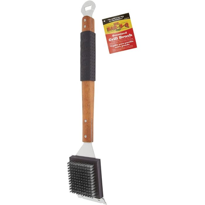 Mr. Bar-B-Q Oversized Rubber Grip Grill Cleaning Brush w/ Scraper & Bottle Opener