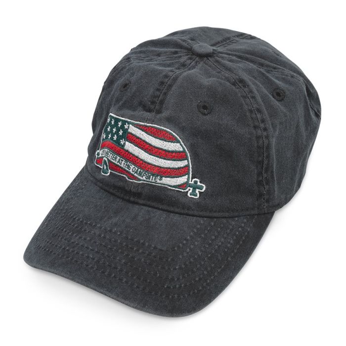 Camco Life is Better at the Campsite Patriotic Travel Trailer Charcoal Hat Cap