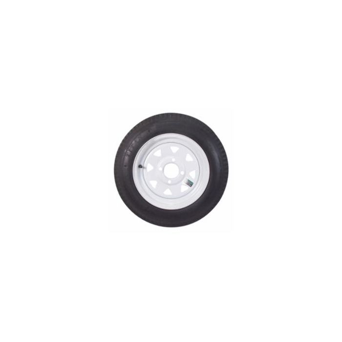 Load Star ST205/75R14 Radial Tire & Wheel - White/Pinstripes Spoke Rim
