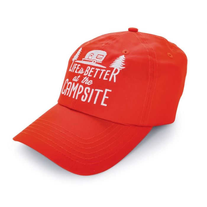 Camco Life is Better at the Campsite Orange/Red Hat Cap