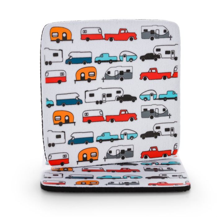 Camco Life is Better at the Campsite Retro RV Pattern Neoprene Coaster 2PK
