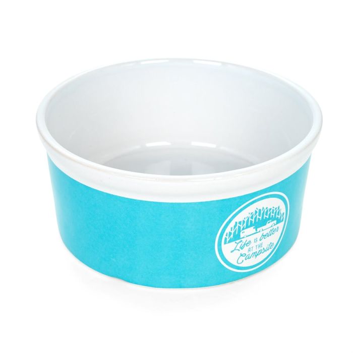 Camco Life Is Better At The Campsite Teal Pet Bowl